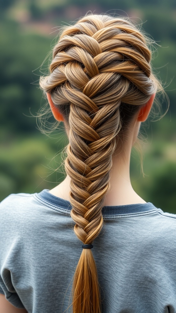 Fishtail braid ponytail hairstyle