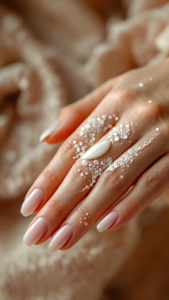 A hand applying moisturizing cream from a tube.